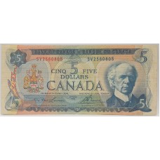 CANADA 1972 . FIVE 5 DOLLARS BANKNOTE . LAWSON / BOUEY